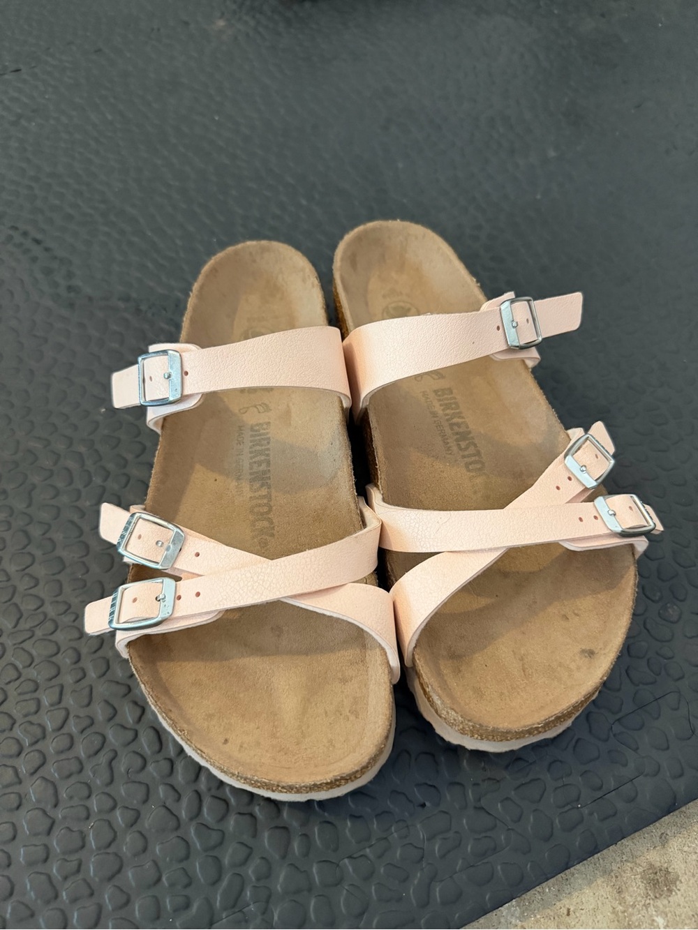 Birkenstock Blush Pink Triple-Strap Sandals / Birkenstock Franca